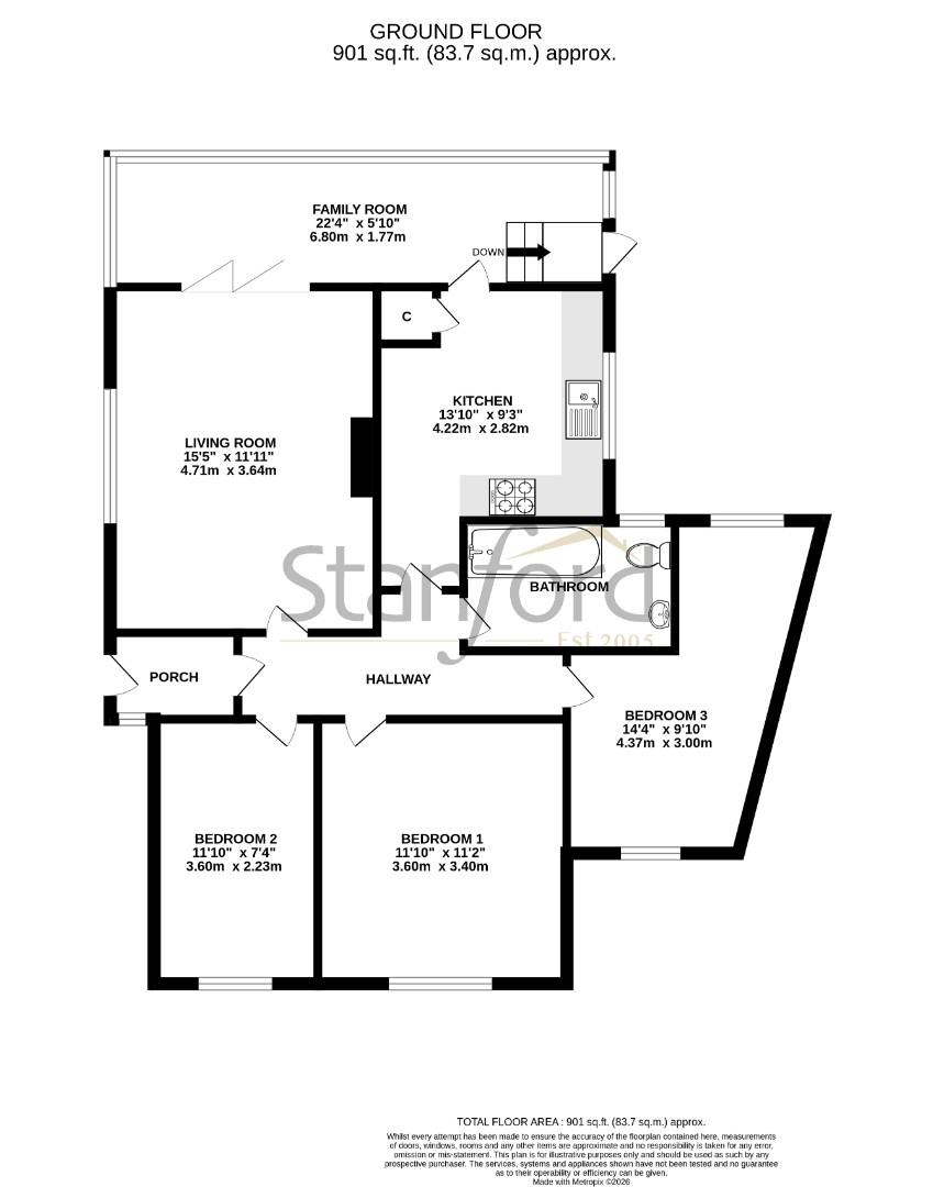 Floorplan for Severn Way, West End, SOUTHAMPTON